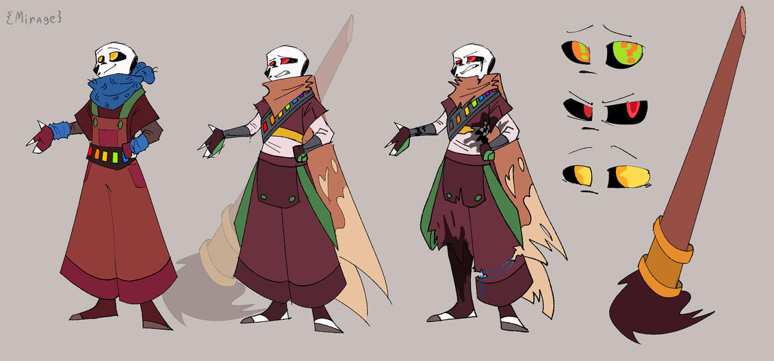 fanart - character reference sheet - character "Ink!Sans" by Comyet